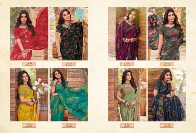 Creapy Colla Vol 21 By Vipul Crape Printed Daily Wear Sarees Wholesale Suppliers In Mumbai